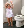 imageNuby Easy Grip Safety Toilet Seat Trainer with Integrated Splash Guard for Toddlers ampamp Kids White 1 Count