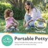 imageNuby OnTheGo Portable Potty Seat  Travel Toilet Seat for Boys and Girls 18 Months  Includes Storage Bag and Disposable Potty Liners  Toddler Travel Essentials  Toddler Potty Training ToiletToddler