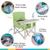 imageNuby PopUp Booster Seat with Removable Tray  6 Months  Portable Booster Seat for Floor for IndoorOutdoor Use  3Point Safety Adjustable Straps  Summer Travel Essentials  Fun FacesGreen