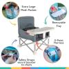 imageNuby PopUp Booster Seat with Removable Tray  6 Months  Portable Booster Seat for Floor for IndoorOutdoor Use  3Point Safety Adjustable Straps  Summer Travel Essentials  Fun FacesGray