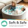 imageNuby Velvet Ball Pit Soft Play Foam Ball Pits for Baby and Toddlers with 200 Colored Balls Included Ball Pit Playpen Indoor Play Gym Outdoor Play Ball Pit for Babies Bounce Ball Game Aqua ampamp GrayAqua