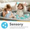 imageNuby Velvet Ball Pit Soft Play Foam Ball Pits for Baby and Toddlers with 200 Colored Balls Included Ball Pit Playpen Indoor Play Gym Outdoor Play Ball Pit for Babies Bounce Ball Game Aqua ampamp GrayAqua