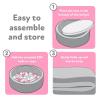 imageNuby Velvet Ball Pit Soft Play Foam Ball Pits for Baby and Toddlers with 200 Colored Balls Included Ball Pit Playpen Indoor Play Gym Outdoor Play Ball Pit for Babies Bounce Ball Game Aqua ampamp GrayPink