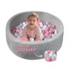 imageNuby Velvet Ball Pit Soft Play Foam Ball Pits for Baby and Toddlers with 200 Colored Balls Included Ball Pit Playpen Indoor Play Gym Outdoor Play Ball Pit for Babies Bounce Ball Game Aqua ampamp GrayPink