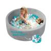 imageNuby Velvet Ball Pit Soft Play Foam Ball Pits for Baby and Toddlers with 200 Colored Balls Included Ball Pit Playpen Indoor Play Gym Outdoor Play Ball Pit for Babies Bounce Ball Game Aqua ampamp GrayAqua