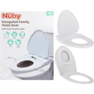 imageNuby Family Toilet Seat  Builtin Potty Training Toilet Seat  Fits All Elongated Toilets  Secure and WiggleFree  Easy to Install and RemoveModern
