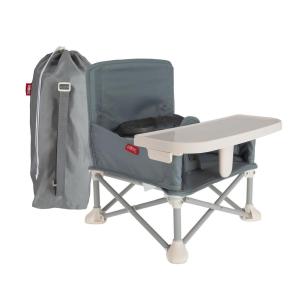 imageNuby PopUp Booster Seat with Removable Tray  6 Months  Portable Booster Seat for Floor for IndoorOutdoor Use  3Point Safety Adjustable Straps  Summer Travel Essentials  Fun FacesGray