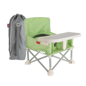 imageNuby PopUp Booster Seat with Removable Tray  6 Months  Portable Booster Seat for Floor for IndoorOutdoor Use  3Point Safety Adjustable Straps  Summer Travel Essentials  Fun FacesGreen