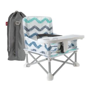 imageNuby PopUp Booster Seat with Removable Tray  6 Months  Portable Booster Seat for Floor for IndoorOutdoor Use  3Point Safety Adjustable Straps  Summer Travel Essentials  Fun FacesChevron