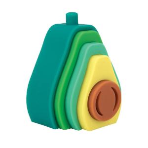 imageNuby Soft Silicone Stacking Cups  7Piece Toddler Toy for HandEye Coordination and Early Development  12 Months Colors May VaryAvocado
