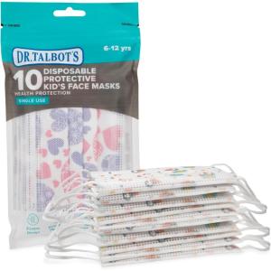 imageDr Talbots Disposable Kids Face Mask for Personal Health by Nuby 10 Pack Girl 612 years Print and Packaging May VaryGirl