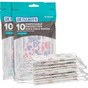 imageDr Talbots Disposable Kids Face Mask for Personal Health by Nuby 20 Pack Girl 612 years Prints May Vary