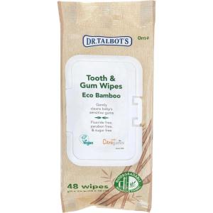 imageDr Talbots Eco Bamboo Baby Tooth and Gum Wipes Naturally Inspired With Citroganix 1pack 48 count48 Count Pack of 1