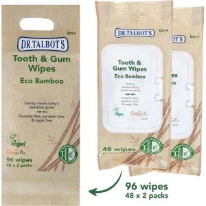imageDr Talbots Eco Bamboo Baby Tooth and Gum Wipes Naturally Inspired With Citroganix 1pack 48 count48 Count Pack of 2