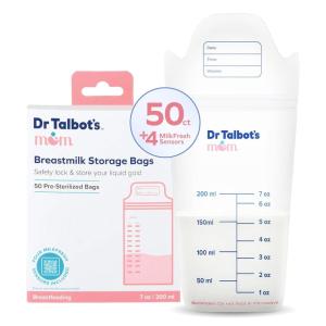 imageDr Talbots Mom Breastmilk Storage Bags with 4 MilkFresh Sensors  50 Count50 Storage Bags  4 Temperature Tracking Sensors