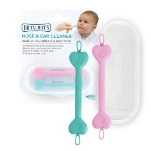imageDr Talbots Safe Ear Wax Removal Tool and Nose Cleaner for Baby with Travel Case  2Pack  GirlPink and Green
