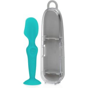 imageNuby Diaper Cream Soft Silicone Brush with Suction Base ampamp Hygienic Travel Case Mini Size AquaMini Size