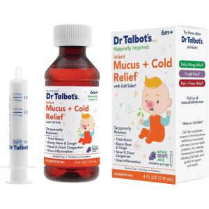 imageDr Talbots Infant Daily Allergy Relief Liquid Medicine Naturally Inspired for Babies Includes Syringe Grape Juice Flavor Purple 4 Fl OzInfant Mucus  Cold Relief