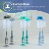 imageDr Talbots Bottle and Nipple Brush Soft Nylon Bristles Sponge Top Handle with Suction Base 2 Pack BlueAqua