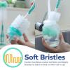 imageDr Talbots Bottle and Nipple Brush Soft Nylon Bristles Sponge Top Handle with Suction Base 2 Pack BlueGray