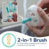 imageDr Talbots Bottle and Nipple Brush Soft Nylon Bristles Sponge Top Handle with Suction Base 2 Pack BlueGray