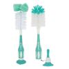 imageDr Talbots Bottle and Nipple Brush Soft Nylon Bristles Sponge Top Handle with Suction Base 2 Pack BlueAqua