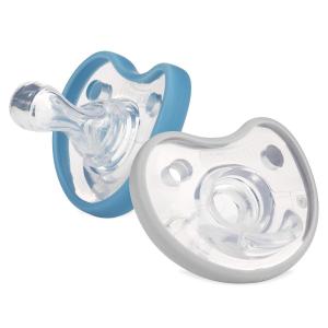 imageDr Talbots SoftFlex Orthodontic Pacifiers 612 Months PinkAqua Girl 2 CountBlue  Gray