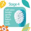 imageDr Talbots Oral Care Set with Stand 4Stage System with 1 Silicone Finger Massager 2 Massaging Brushes 1 Soft Nylon Bristle Toddler Toothbrush 0 Months Blue ampamp Aqua
