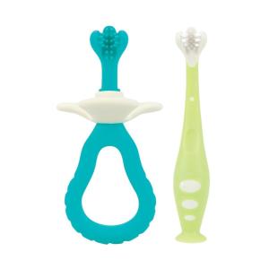 imageDr Talbots 2Piece Infant Toothbrush Training Set with Easy Grip Handle  6 Months