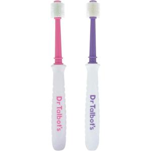 imageDr Talbots Toddler 360 Toothbrush  Soft Bristles Gently Clean Teeth ampamp Massage Gums  EasyGrip Handle for Kids  Encourages Good Oral Hygiene ampamp Fun Brushing Habits PurplePink