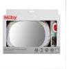 imageNuby LED Light Backseat Baby Car Mirror with Remote Controlled Light Wide View Shatter Resistant Mirror Adjustable Night SkyWhite Cloud