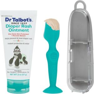 image:imageBundle of Dr Talbots Baby Diaper Rash Ointment Zinc Oxide Skin Protectant with Balsam Instant Relief No Dyes Parabens or Preservatives Gentle Formula 2oz  Diaper Cream Brush  Mini Size