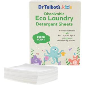 image:imageDr Talbots Kids Eco Laundry Detergent Sheets  Fresh Scent Gentle on Skin PlantBased Biodegradable No Harsh Additives Dissolvable for Standard amp HE Machines 40 Sheets Up to 80 LoadsKids  Fresh Scent